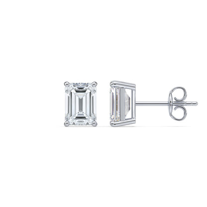 Bezel-Set Emerald Diamond Studs