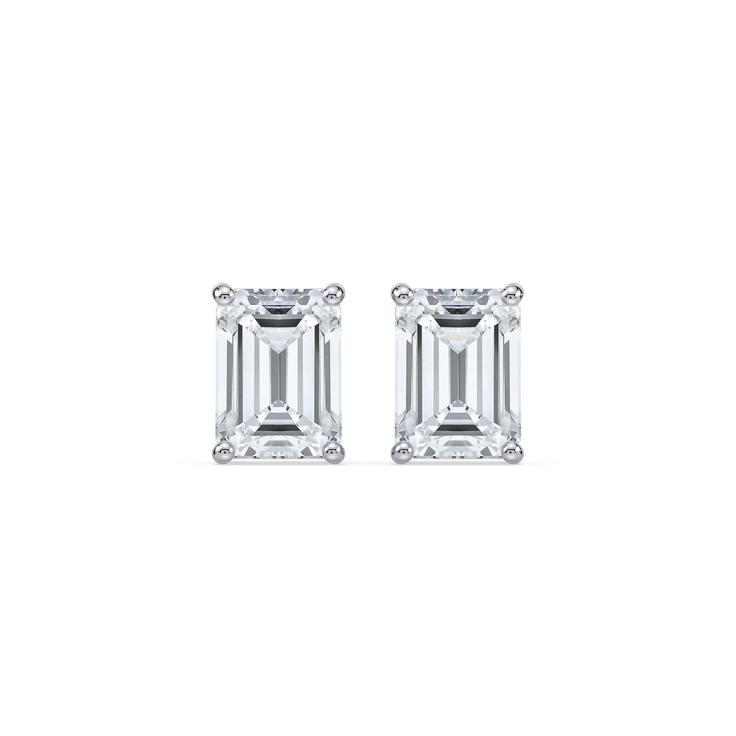 Bezel-Set Emerald Diamond Studs