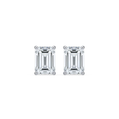 Bezel-Set Emerald Diamond Studs