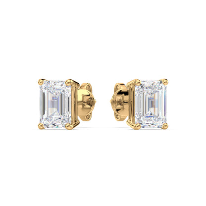 Bezel-Set Emerald Diamond Studs