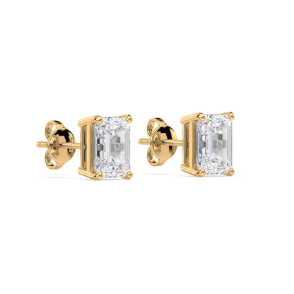 Bezel-Set Emerald Diamond Studs