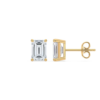 Bezel-Set Emerald Diamond Studs