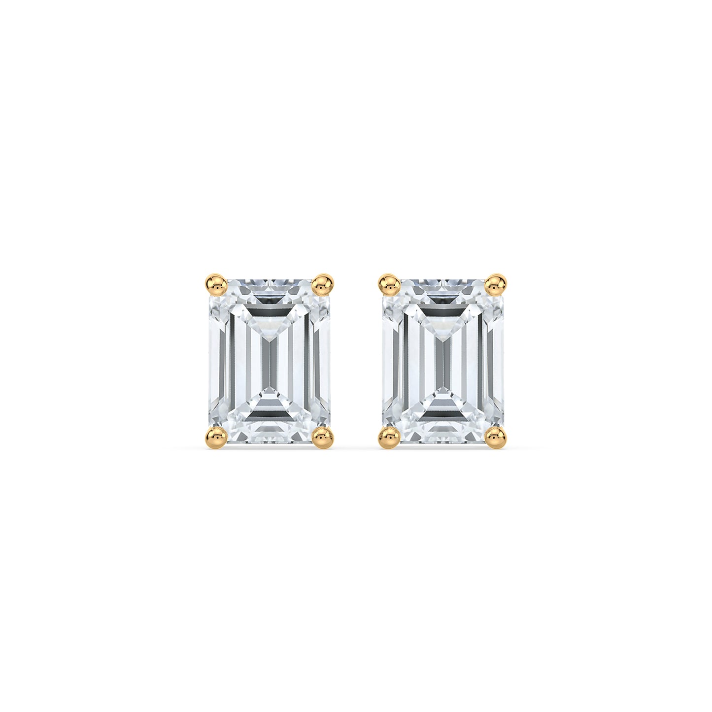 Bezel-Set Emerald Diamond Studs