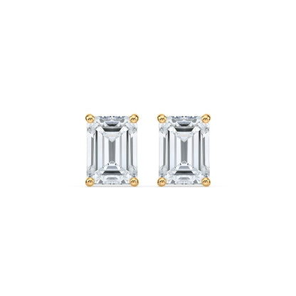 Bezel-Set Emerald Diamond Studs