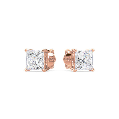 Princess Cut Stud Earrings