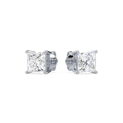 Princess Cut Stud Earrings