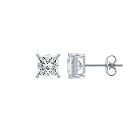 Princess Cut Stud Earrings