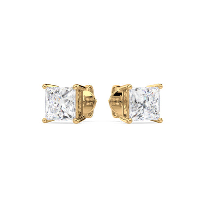 Princess Cut Stud Earrings