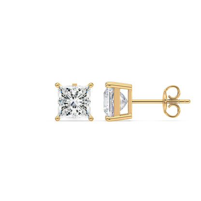 Princess Cut Stud Earrings