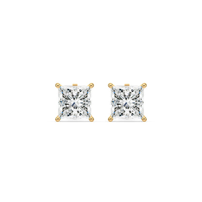 Princess Cut Stud Earrings