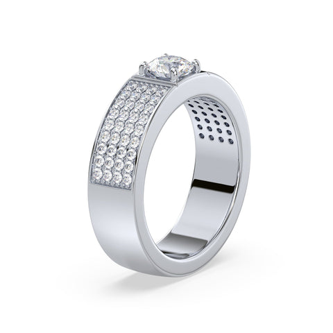 Bold Pave-Set Diamond Band Ring