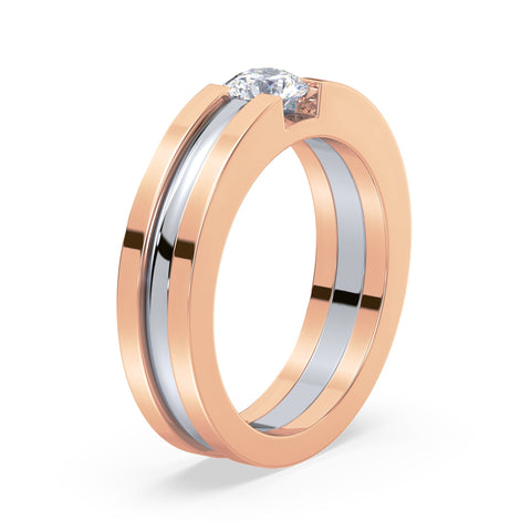 Dual-Tone Geometric Diamond Band