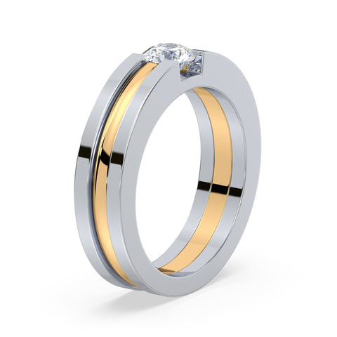 Dual-Tone Geometric Diamond Band