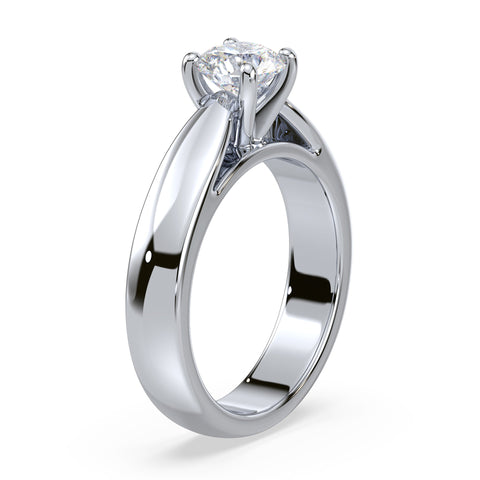 Contemporary Rose Gold Solitaire Diamond Ring