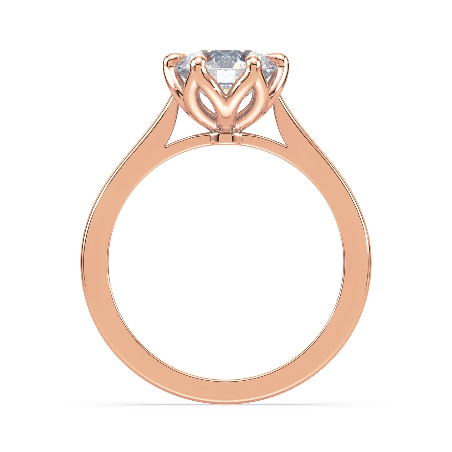 Floral-Inspired Solitaire Diamond Ring