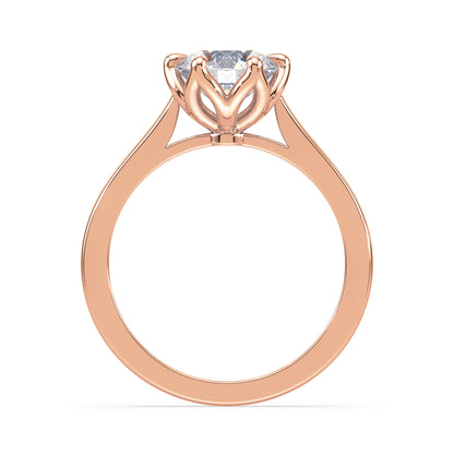 Floral-Inspired Solitaire Diamond Ring