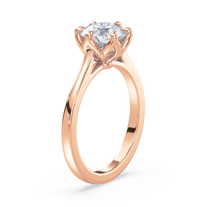 Floral-Inspired Solitaire Diamond Ring