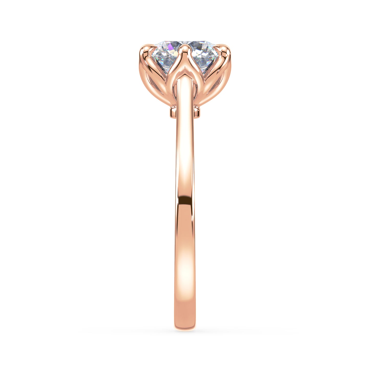 Floral-Inspired Solitaire Diamond Ring