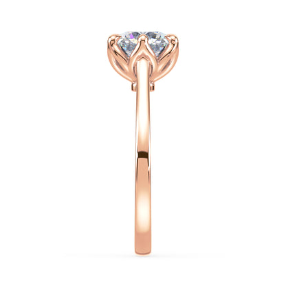 Floral-Inspired Solitaire Diamond Ring