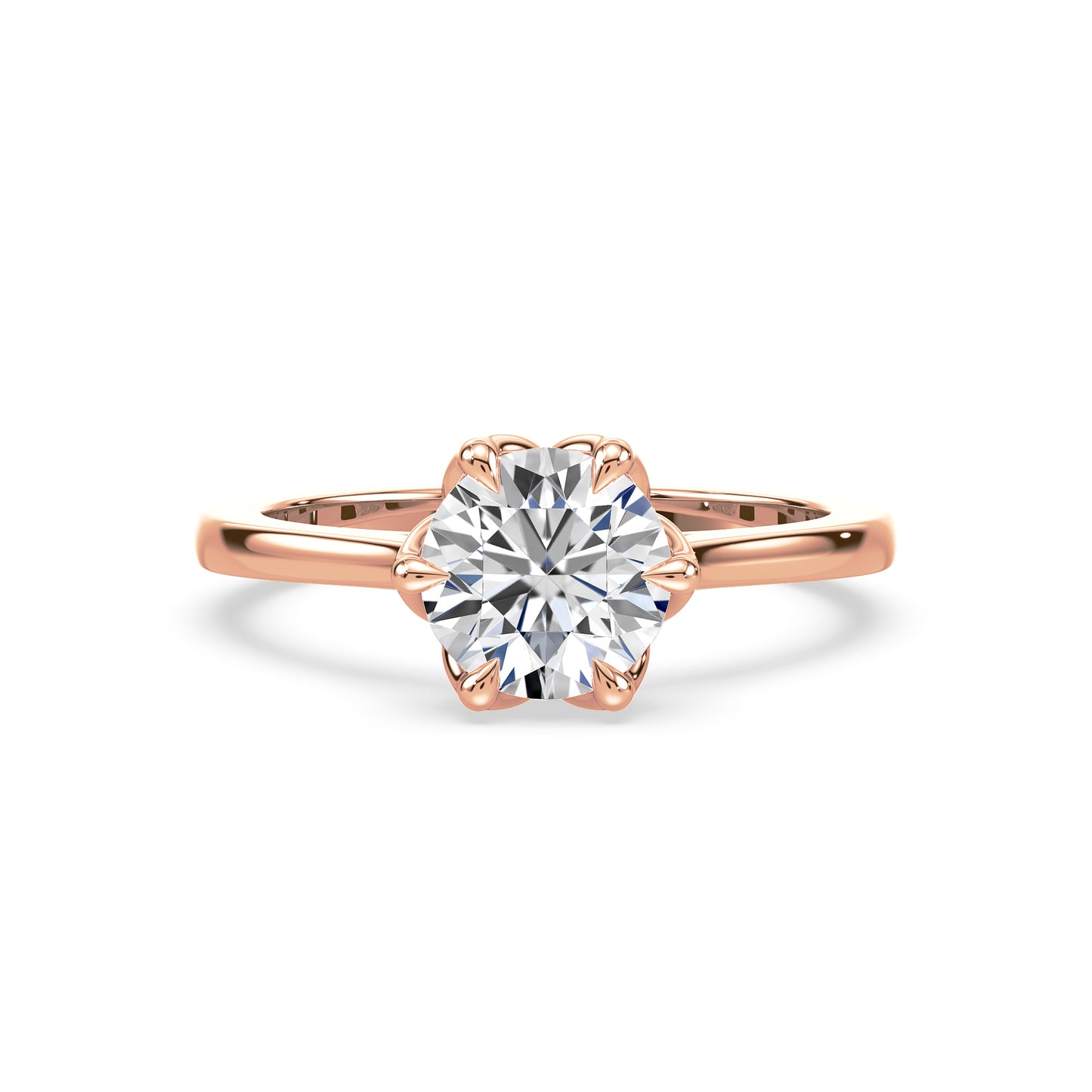 Floral-Inspired Solitaire Diamond Ring