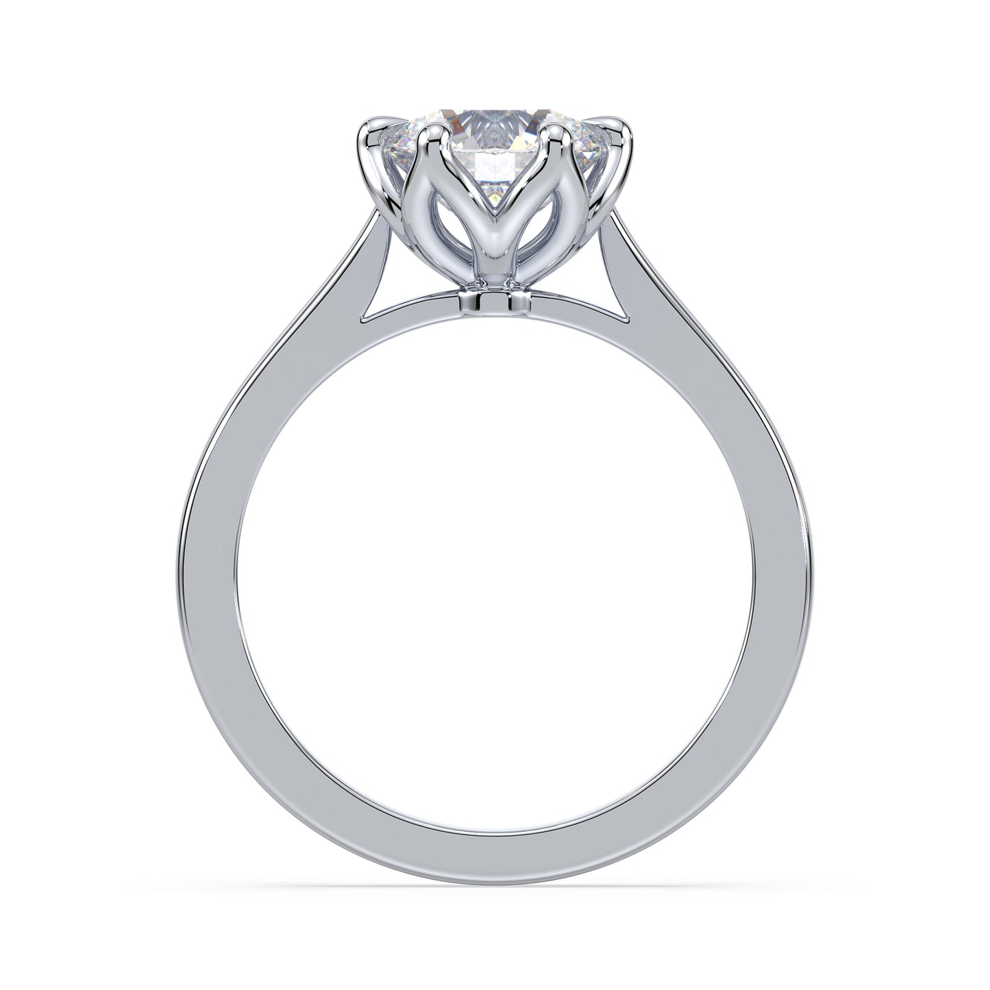 Floral-Inspired Solitaire Diamond Ring