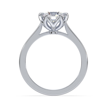 Floral-Inspired Solitaire Diamond Ring