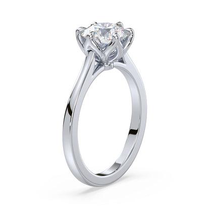 Floral-Inspired Solitaire Diamond Ring
