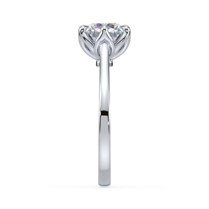Floral-Inspired Solitaire Diamond Ring