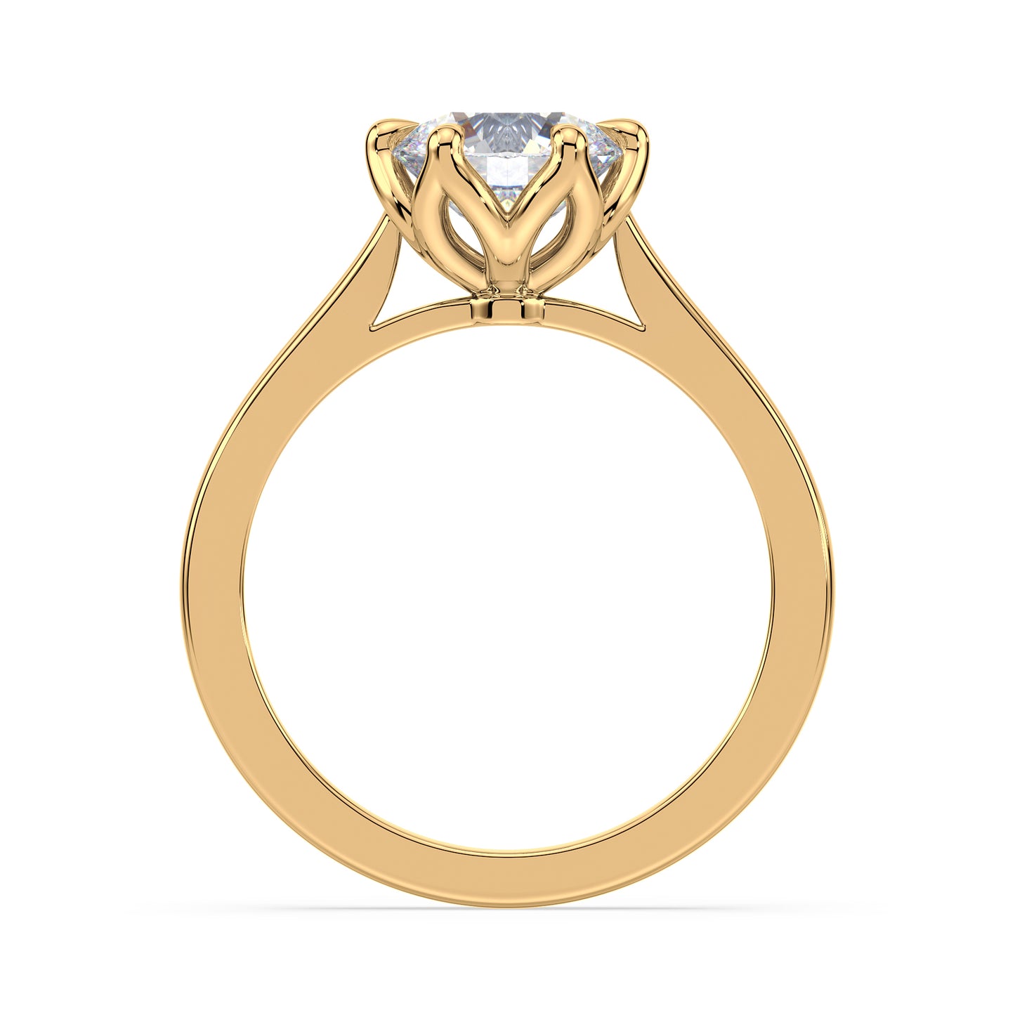 Floral-Inspired Solitaire Diamond Ring