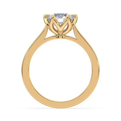 Floral-Inspired Solitaire Diamond Ring
