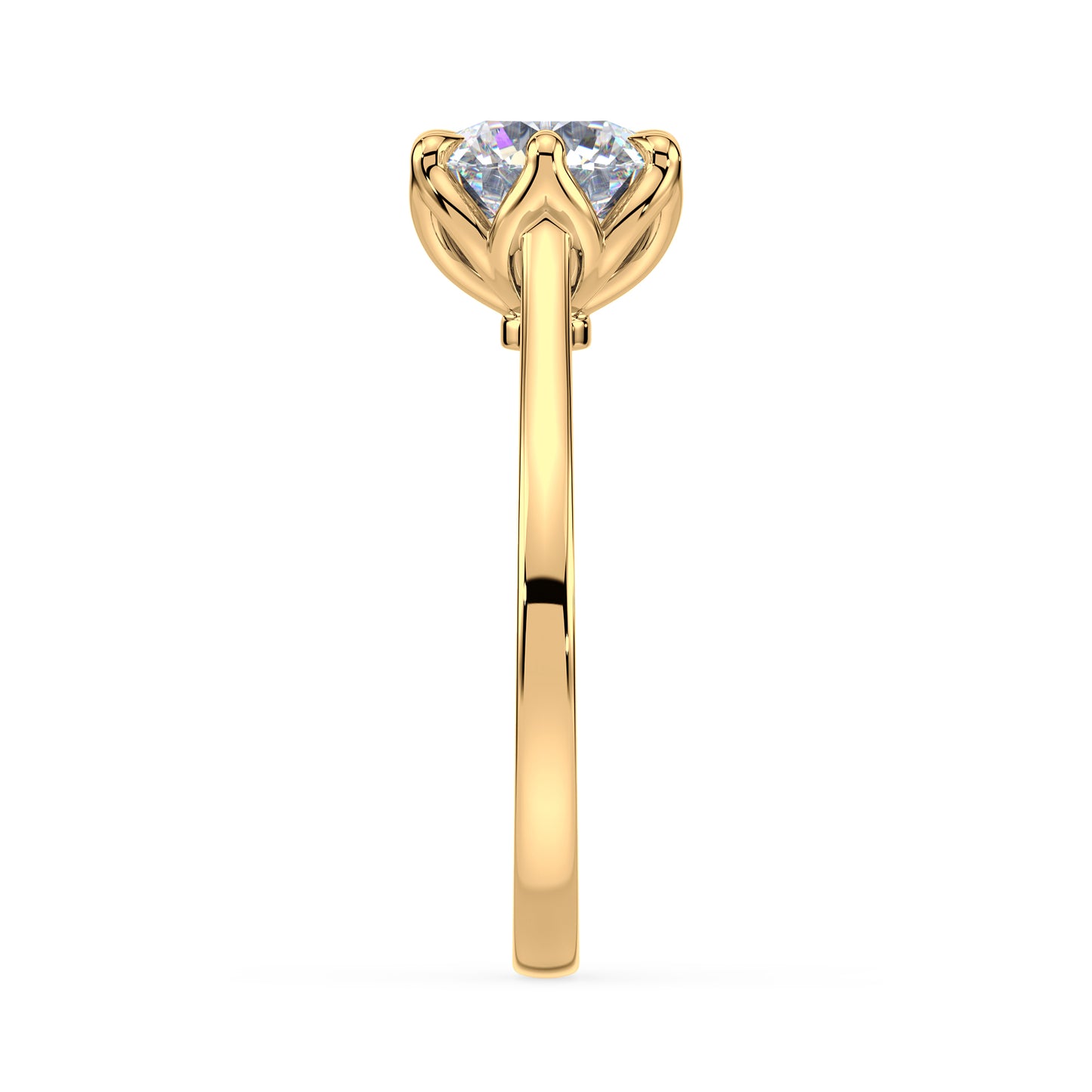 Floral-Inspired Solitaire Diamond Ring