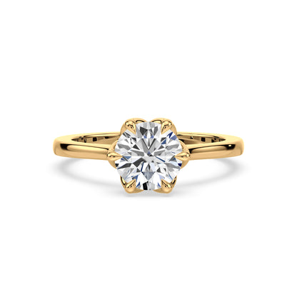 Floral-Inspired Solitaire Diamond Ring