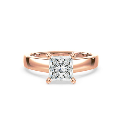 Classic Princess-Cut Solitaire Diamond Ring