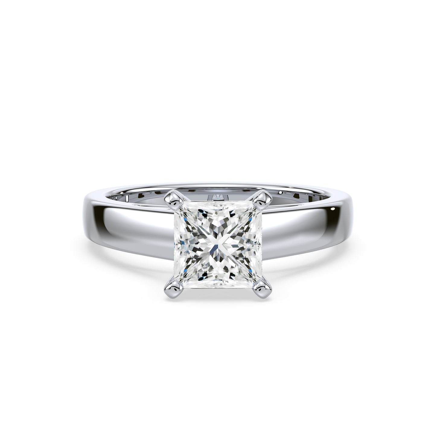 Classic Princess-Cut Solitaire Diamond Ring