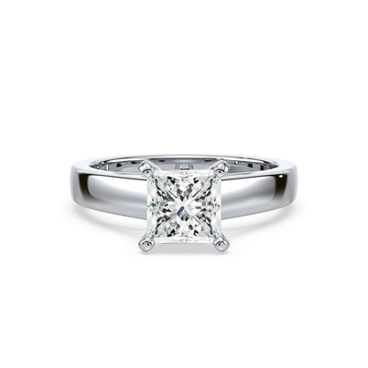 Classic Princess-Cut Solitaire Diamond Ring