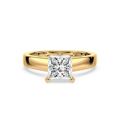 Classic Princess-Cut Solitaire Diamond Ring