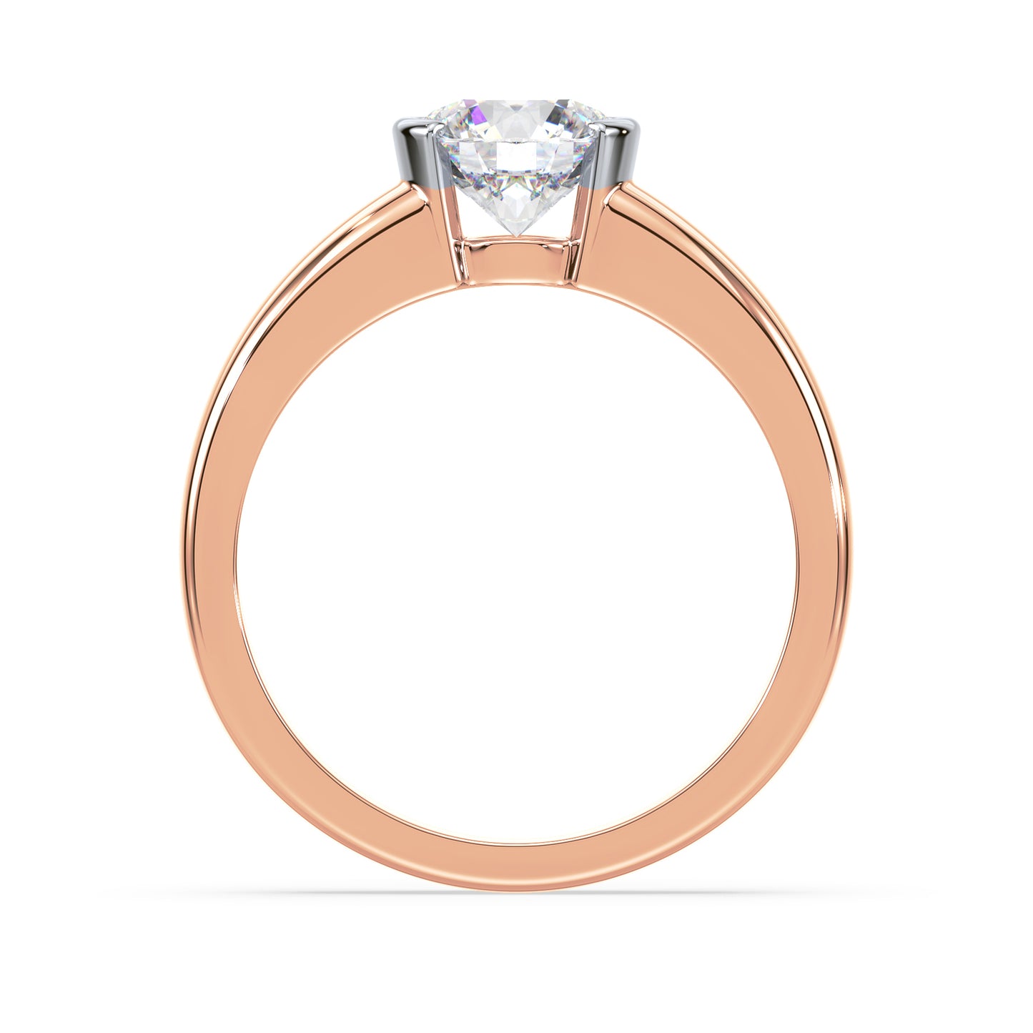 Bold Two-Tone Solitaire Diamond Ring