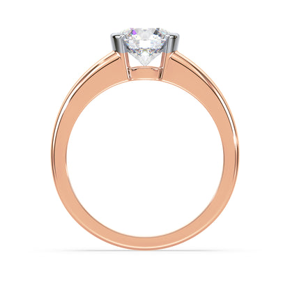Bold Two-Tone Solitaire Diamond Ring