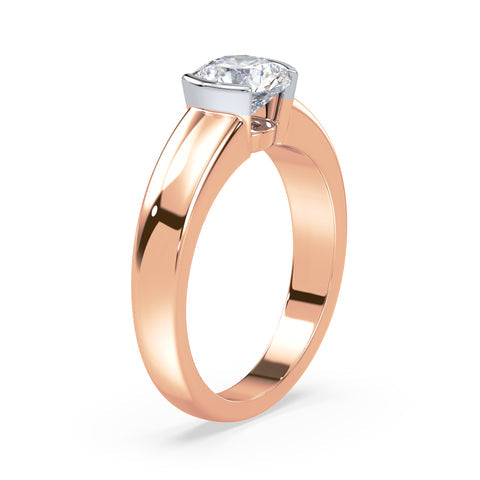 Bold Two-Tone Solitaire Diamond Ring