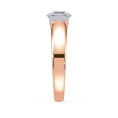 Bold Two-Tone Solitaire Diamond Ring