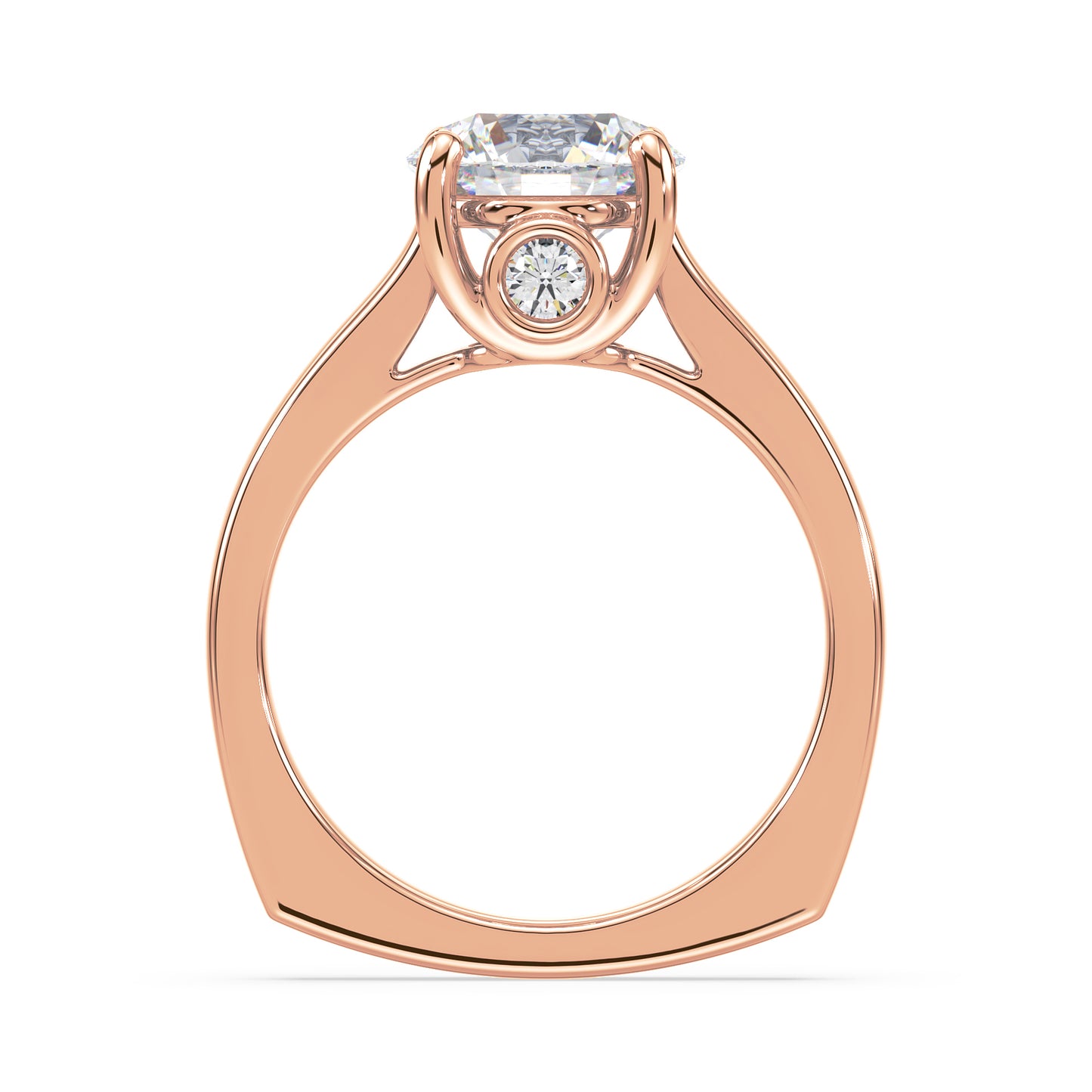 Elegant Solitaire Diamond Ring with Hidden Halo