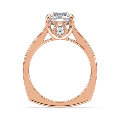 Elegant Solitaire Diamond Ring with Hidden Halo
