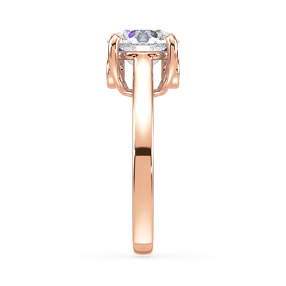 Elegant Solitaire Diamond Ring with Hidden Halo