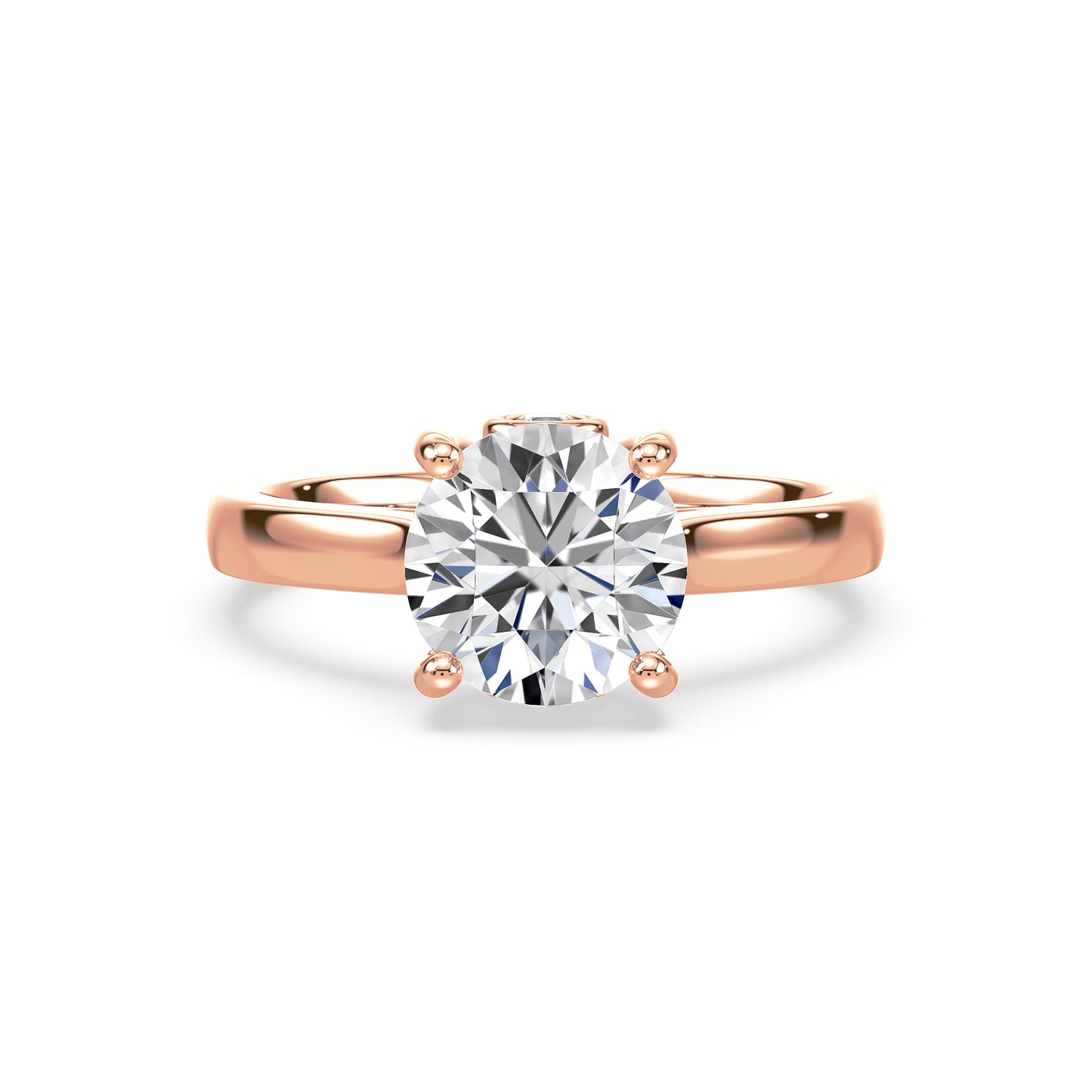 Elegant Solitaire Diamond Ring with Hidden Halo