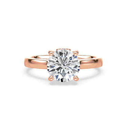 Elegant Solitaire Diamond Ring with Hidden Halo