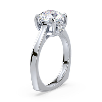 Elegant Solitaire Diamond Ring - Hidden Halo