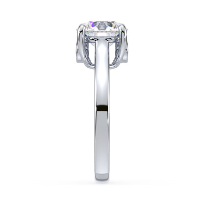 Elegant Solitaire Diamond Ring - Hidden Halo