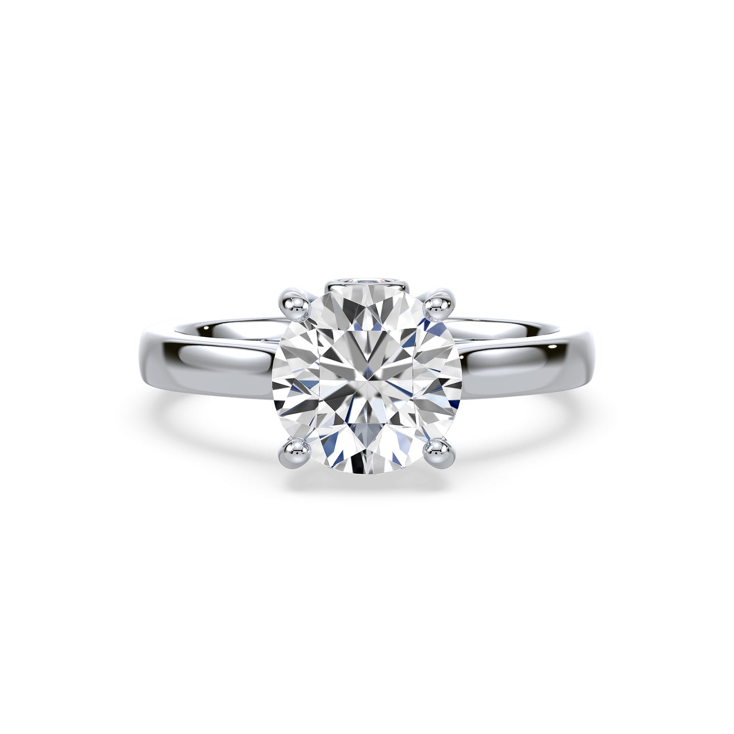 Elegant Solitaire Diamond Ring - Hidden Halo