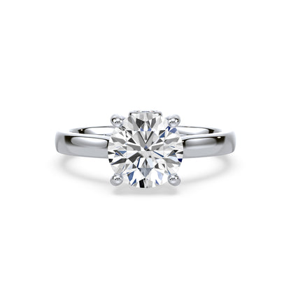 Elegant Solitaire Diamond Ring - Hidden Halo
