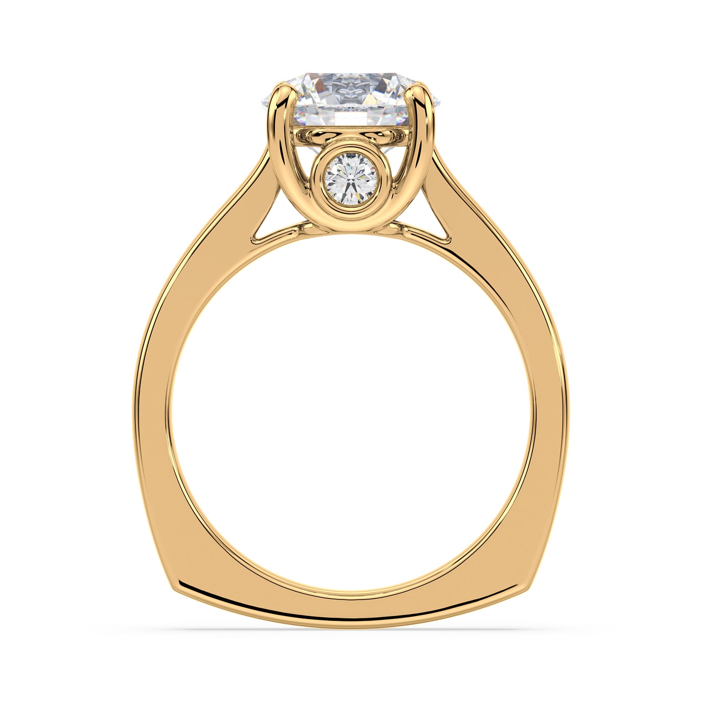 Elegant Solitaire Diamond Ring with Hidden Halo